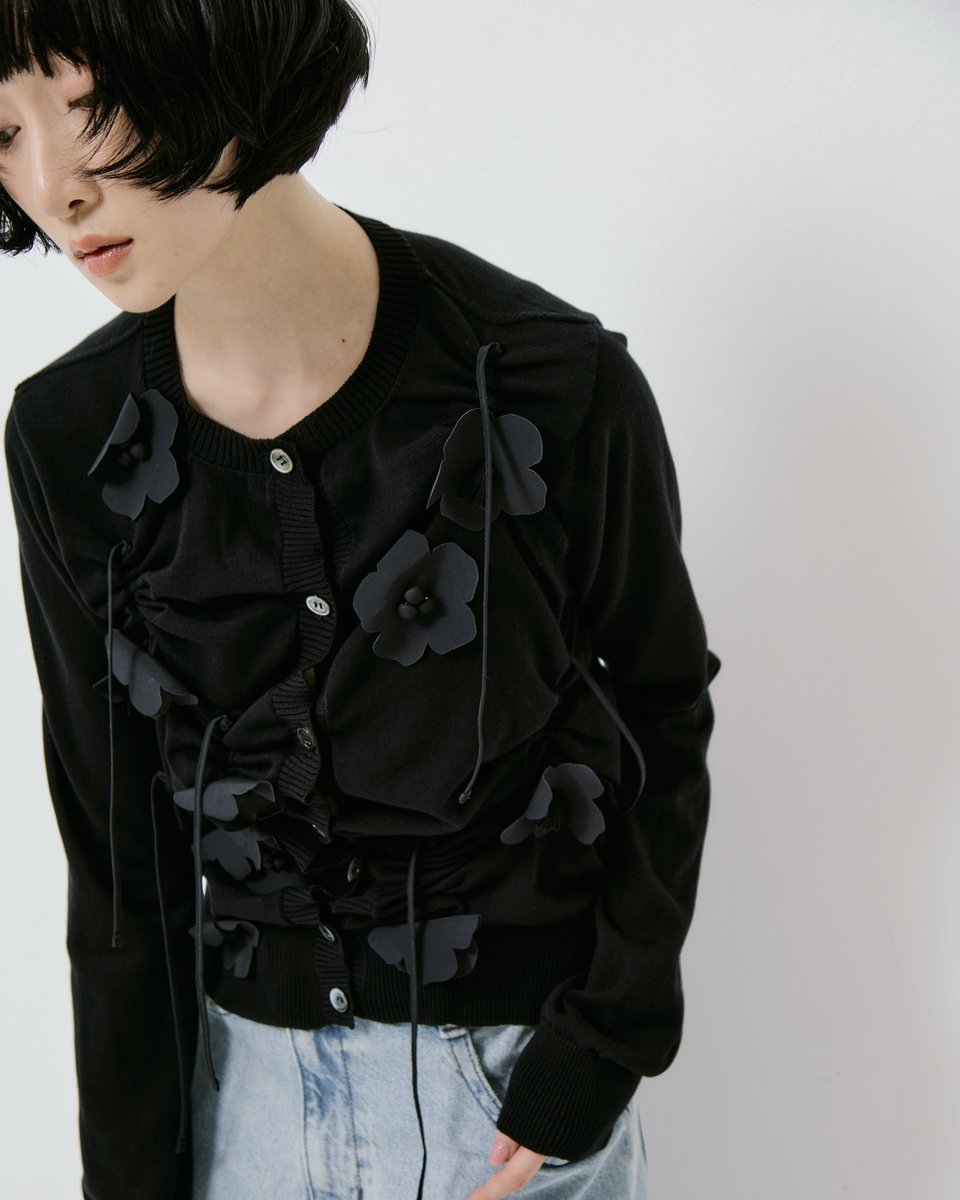 ブラック Cable blouson gypsohila flower 【美品】