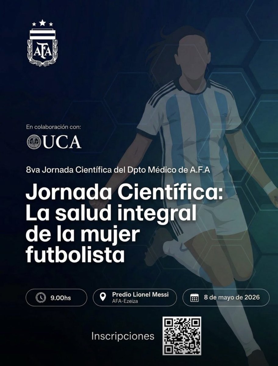 afa's tweet photo. #Institucional Este viernes, en el predio de #Ezeiza, se realizará una jornada científica para médicos de los clubes del fútbol argentino. 

¡No te quedes sin tu lugar! ✅ https://t.co/tjBHiOFiTu