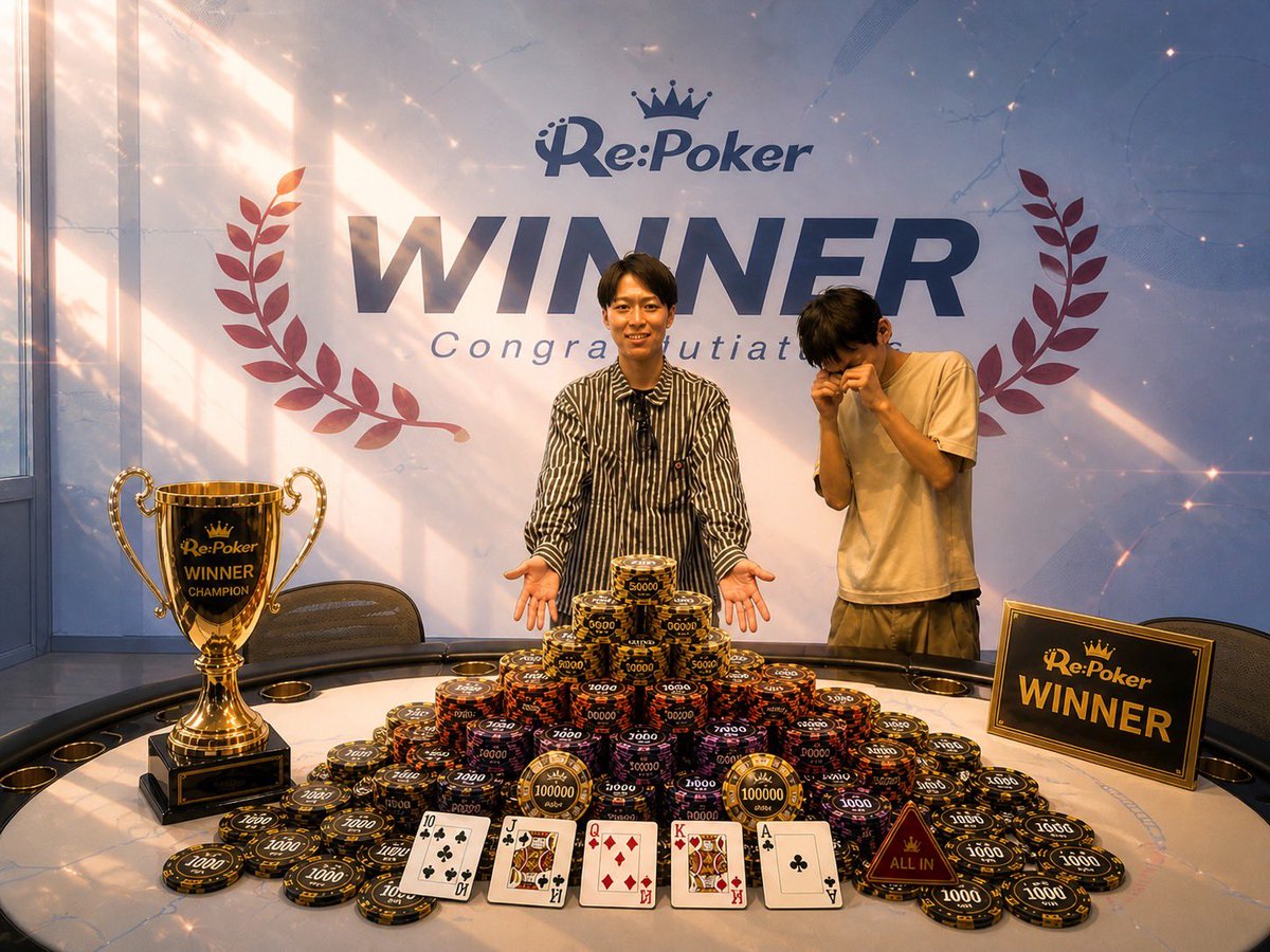 RePoker_osaka's tweet photo. 5æ5æ¥ã®ããŒãã¡ã³ãçµæâš
ðRe:turboð
èŠäºã€ã³ãã©ã€ãºããã®ã¯âŠ
ð
keito0420æ§
ð¥Discæ§
ð¥somaæ§
ããã§ãšãããããŸãð
#ããŒã«ãŒ
#ãªãã°
#repoker https://t.co/RmOv3AINr9