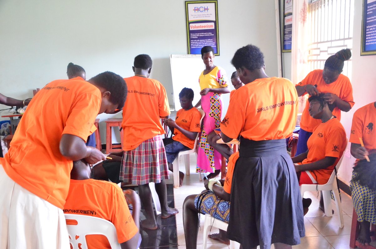 fichuganda's tweet photo. In the rural communities of Iceme and Loro,Oyam district, a second chance can be transformative for a young woman. Through the Girls Empowerment Initiative, FICH offers specialised training in hairdressing to adolescent girls, school dropouts, and teenage mothers. 
This goes beyond learning a trade; it’s about fostering economic resilience and independence. In a region where opportunities are limited, these young women are challenging the odds and shaping their own futures.
#FICH_GRIC #GirlsEmpowerment #FICHImpact