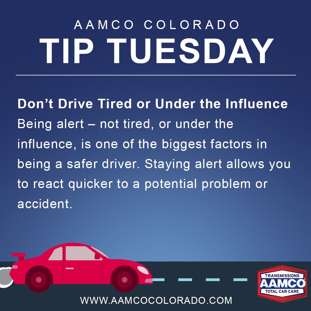 AAMCOColorado's tweet image. It's a no brainer - never drive under the influence. #TipTuesday #SafeDriving #RoadSaftey #CarTips #CarInfo #AAMCO #Colorado #CarTalk