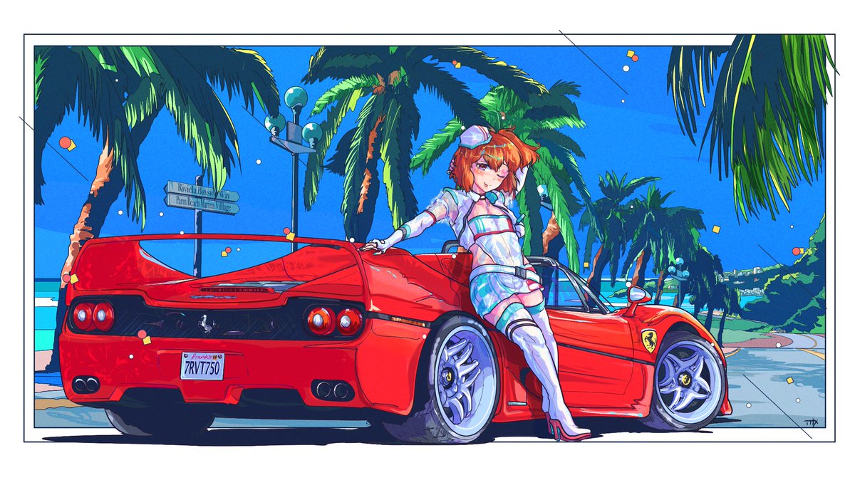 「#ゴールデンウィークSNS展覧会2026 クルマとかバイクとか、そういうの描くの」|すらくすのイラスト