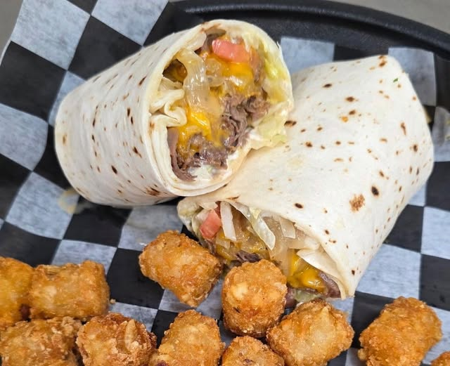 96Shore's tweet photo. Tuesday Specials - Roast Beef n Cheddar Wrap or our Aloha Burger, each with one side for $11.99. Soup is Chicken Enchilada. Enjoy! https://t.co/WQbVHaBr6k
