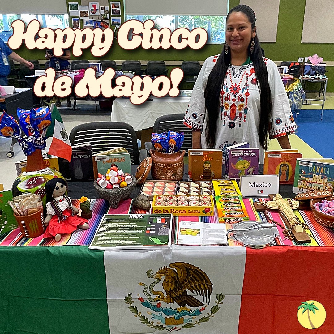 pbclibrary's tweet photo. Happy Cinco de Mayo, Palm Beach County! Celebrate Mexico's victory at the Battle of Puebla by coming by the Library - pick up a book about Mexican history, or enjoy one of our Cinco de Mayo events today.

#pbclibrary #CincoDeMayo #PalmBeachCounty #MexicanHistory #CelebrateCulture https://t.co/g5ZQlHyYlv