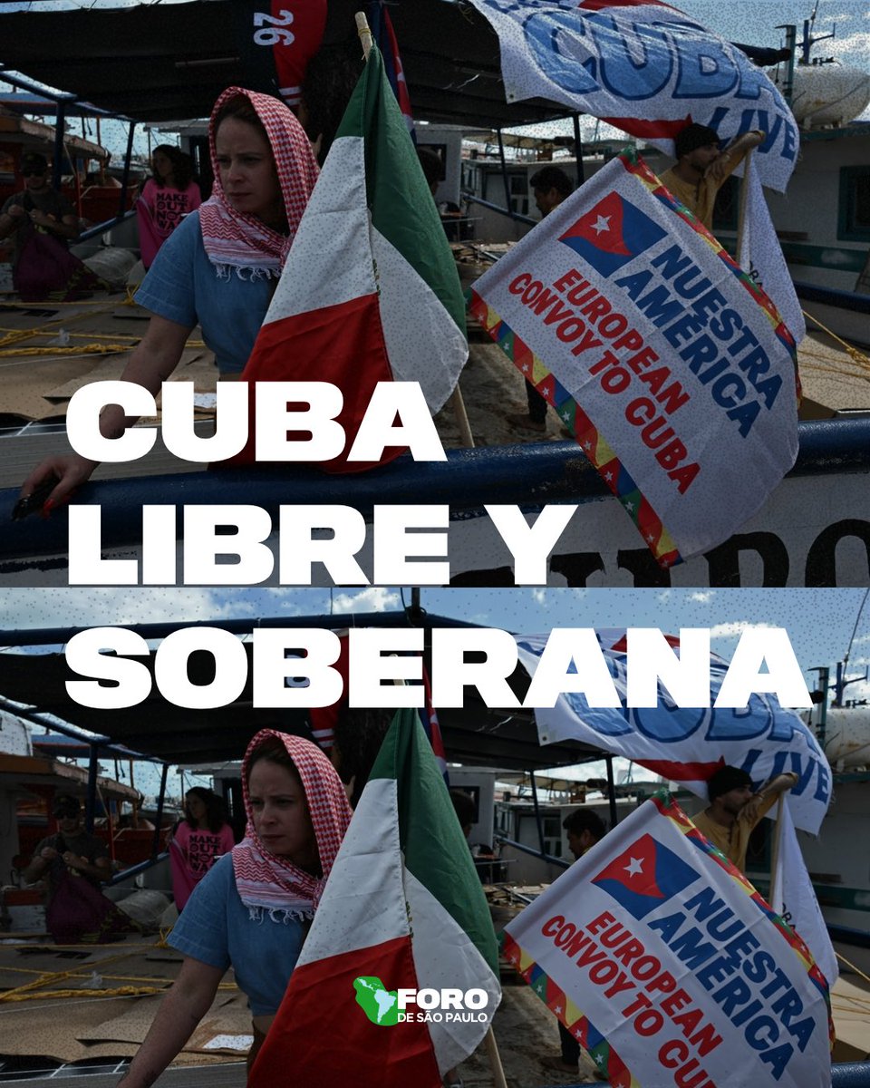 ForodeSaoPaulo's tweet photo. Expresamos nuestro firme rechazo a la profundización de la persecución contra el gobierno y el pueblo de la hermana República de Cuba.

📲 Texto completo en: https://t.co/UASpVGWims https://t.co/mF0Ia8wtTO