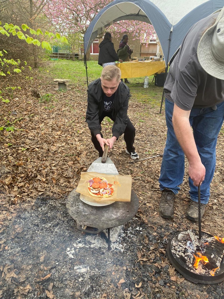 RivermeadROCC's tweet photo. We loved having Scott from Wild Classroom back with us this Easter. Our young people rolled dough, prepped toppings, mastered the sauce and cooked their pizzas over the fire like pros. 

The final verdict? Absolutely delicious! 🍕

@RivermeadCEO @RivermeadExecHT #SEND #Medway https://t.co/hG5SltMvxk