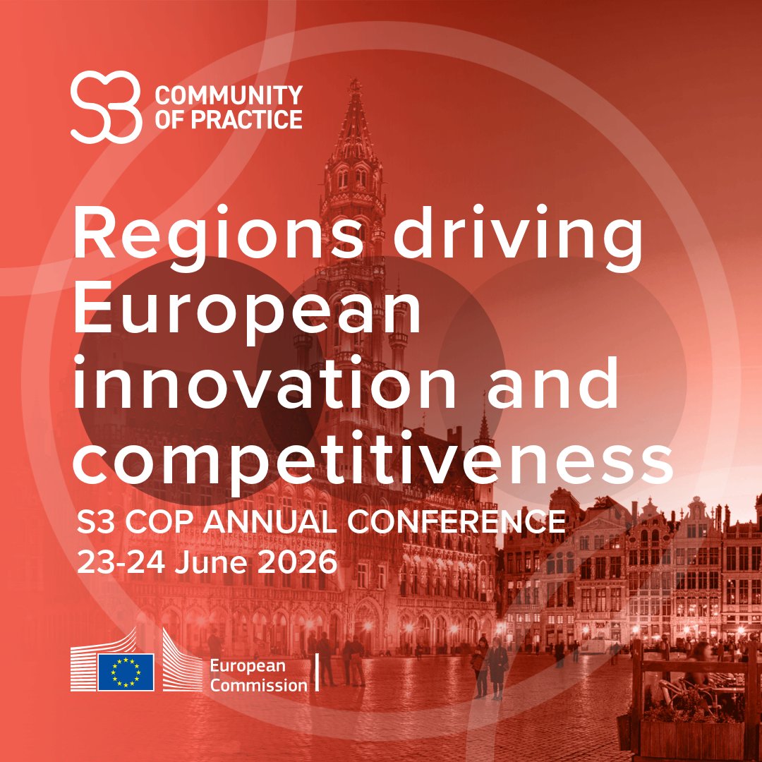 S3Cop_EU's tweet photo. Secure your spot at #S3Conference 2026!

Join us in Brussels to learn more about the future of #SmartSpecialisation and discover how it can support the EU, with a keynote opening by Raffaele Fitto, Executive Vice‑President for Cohesion & Reforms 🇪🇺!

📍 Brussels, 23–24 June

🔗 Register now: https://t.co/CTpV7nNMe2