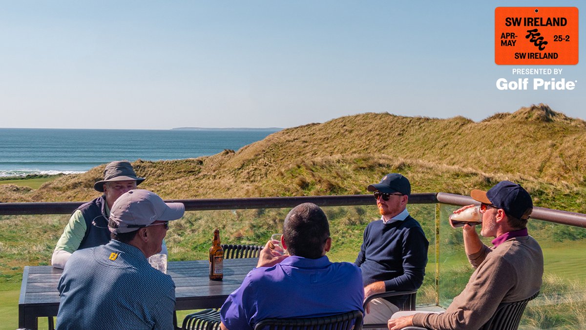 fried_egg_golf's tweet photo. Southwest Ireland is undoubtedly one of the true bucket-list destinations for golfers. Over the last week, we had the chance to bring a group of 20 Fried Egg Golf Club members to the region for six amazing days across one of the most beautiful landscapes in the world. We ate our weight in fish and chips, clenched our thirst with Guinness, and burned it all off by hiking after golf balls in the dunes.

As our sunburns can confirm, the 2026 FEGC trip to SW Ireland was a tremendous success. Thanks to everyone who joined in and to our host clubs. We cannot wait to return.

If trips like these are something you want to be a part of, Fried Egg Golf Club is the place to be.