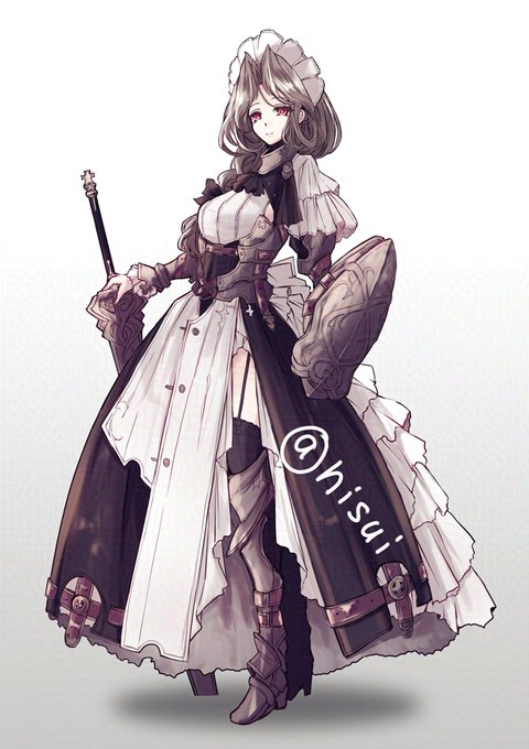 細かい部分整えた騎士メイドさん 