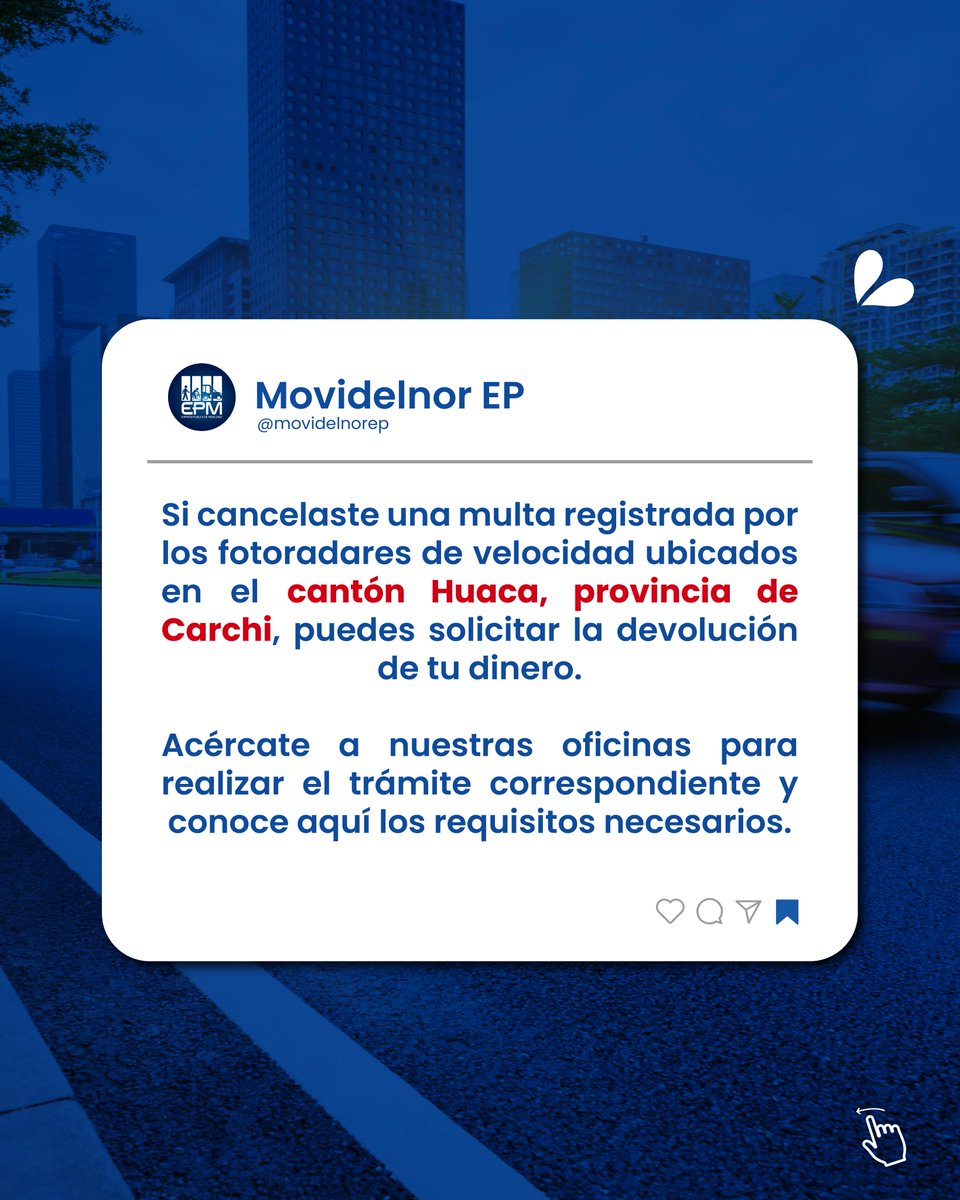 MovidelnorEp's tweet photo. 📷 𝐃𝐄𝐕𝐎𝐋𝐔𝐂𝐈𝐎́𝐍 𝐃𝐄 𝐕𝐀𝐋𝐎𝐑𝐄𝐒 𝐏𝐎𝐑 𝐑𝐀𝐃𝐀𝐑 𝐃𝐄 𝐇𝐔𝐀𝐂𝐀 📷 Ingresa al link para conocer los requisitos y poder acceder a la devolución de valores de manera fácil aquí:

https://t.co/hRZmwVGUk5 https://t.co/dVB79kwFGz