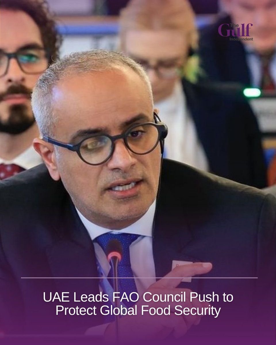 IndependentGulf's tweet image. The UAE welcomed the FAO Council decision condemning actions that threaten global food security. The UAE-led initiative with GCC states and partners sends a strong message: food supply chains must never be targeted. #UAE #FAO #FoodSecurity #GCC #Iran #GlobalNews
