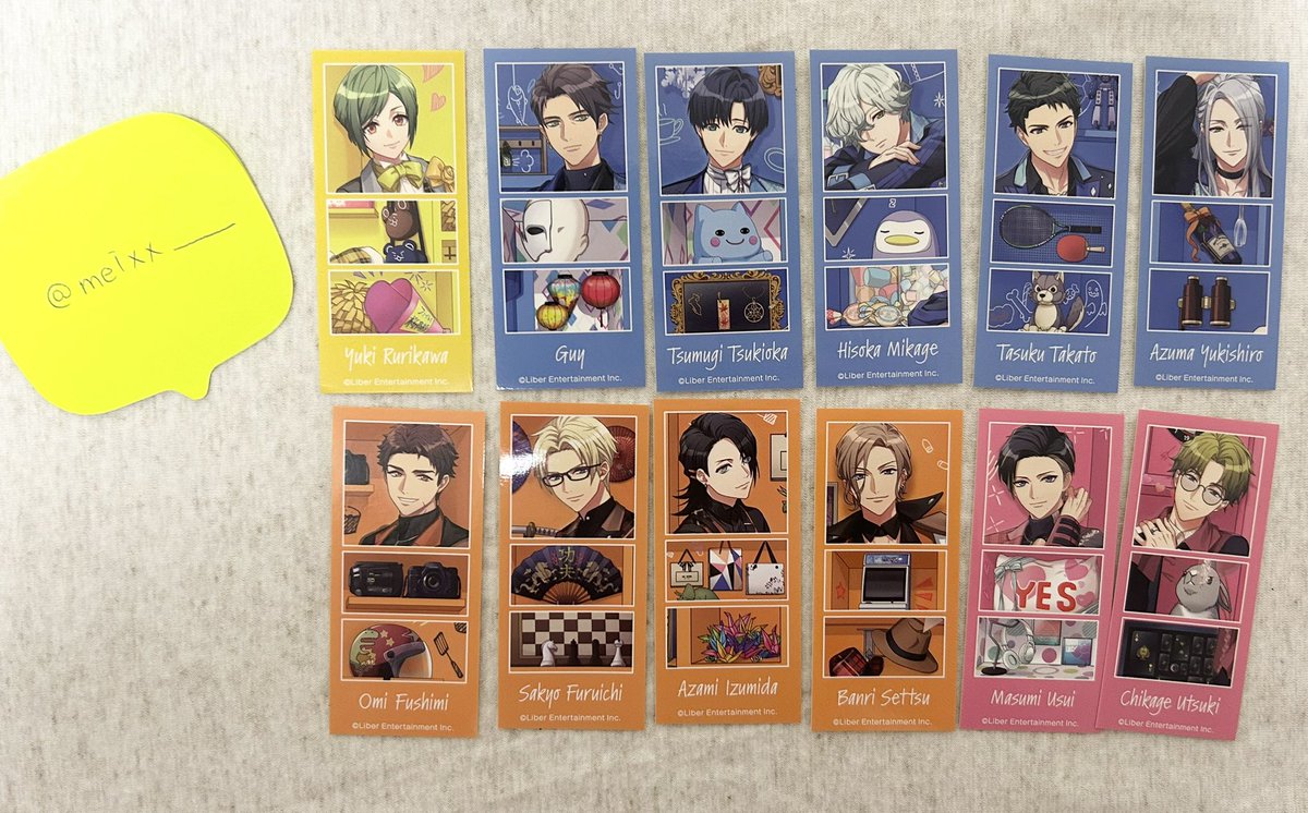 meixx____'s tweet photo. 【交換】A3! ぺたコレクション  ぺたコレ

譲▶︎幸、ガイ、紬、密、丞、東、臣、左京、莇、万里、真澄、千景

求▶︎一成、三角

郵送またはエーステ(5/15)手渡し
お気軽にお声掛けください🙇‍♀️ https://t.co/9qzGZZ8FAH
