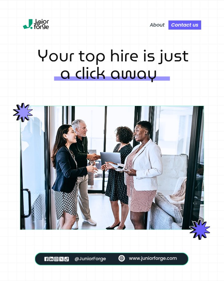 junior_forge's tweet photo. Your next hire is already on JuniorForge.

Forge AI matches them to your startup before you even meet. Bidirectional. Vetted. Ready. Start at https://t.co/4OLtGvvC1q 

#StartupHiring #JuniorForge https://t.co/vZtNjaPh8C