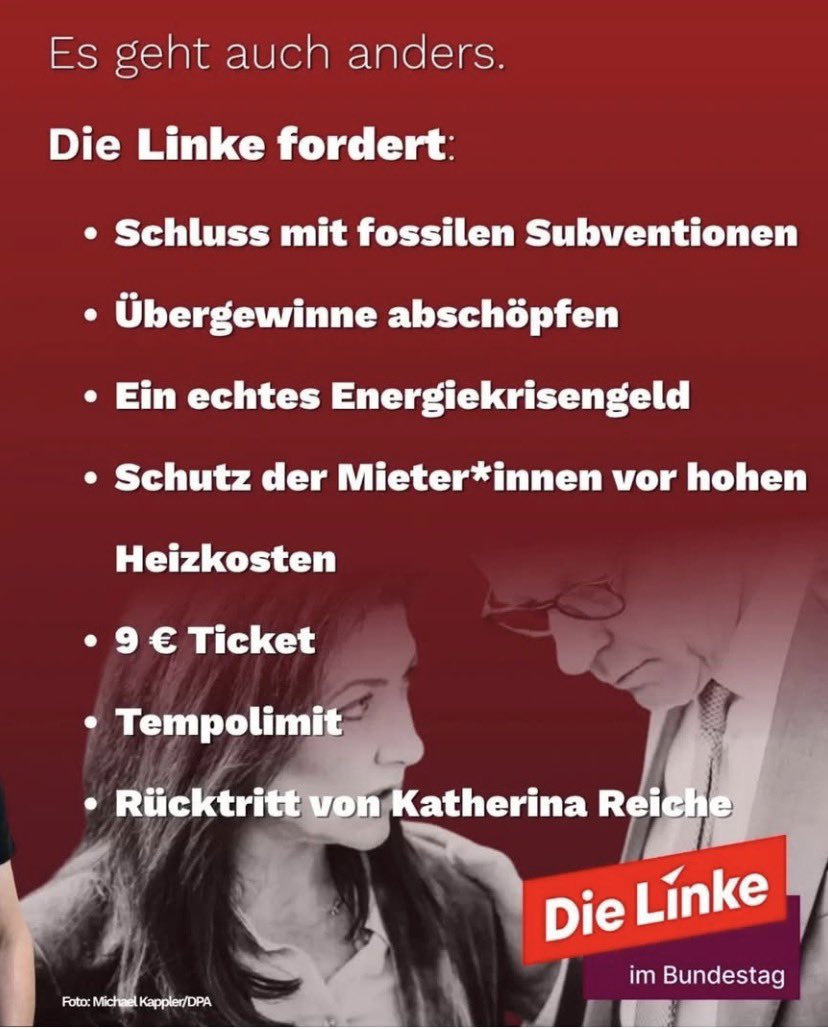 Wer in den nächsten Jahren am meisten leiden wir ist klar, es sind die Kranken, es sind die finanziell Schwachen, es sind die Menschen mit Einschränkungen und alle marginalisierten Gruppen, das passiert durch die „Reformen“ unserer Regierung, das müssen wir verhindern!
<a href="/dieLinke/">Die Linke</a>