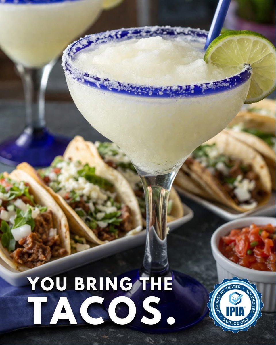 IceIsFood's tweet photo. It's Cinco de Mayo!  🍹

You bring the tacos.  We'll bring the ice. 🧊

Because no matter what’s on the menu, there’s one thing that always ends up in every glass.

https://t.co/5gZIXyZPC6

#CincoDeMayo #iceisfood #sealofsafety #safeice #margaritas https://t.co/OD9BxJxpew