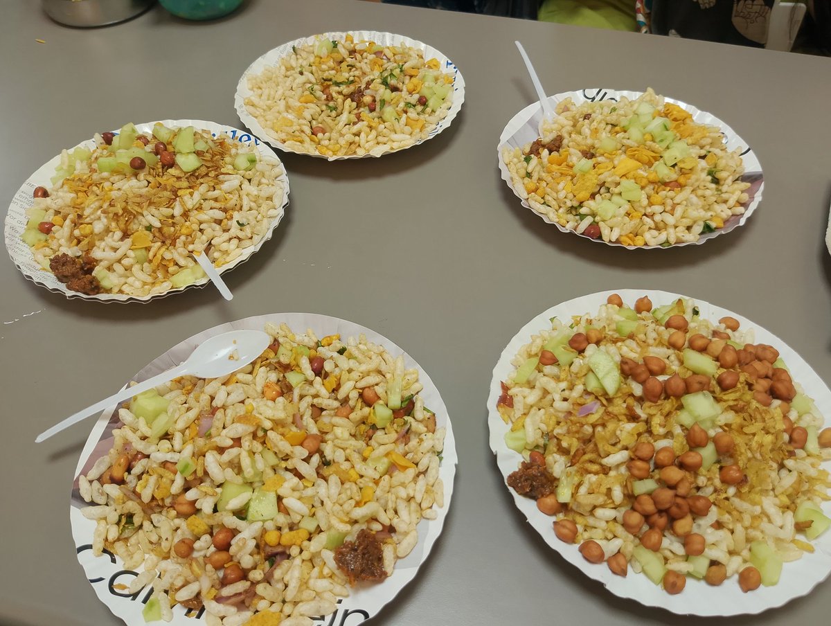 tirthaforyou's tweet photo. Apparently, I found a small Bengal in Gujarat! Folks here came with #jhalmuri and #rosogolla! 😄

#BengalElection https://t.co/QN9bIEAboI