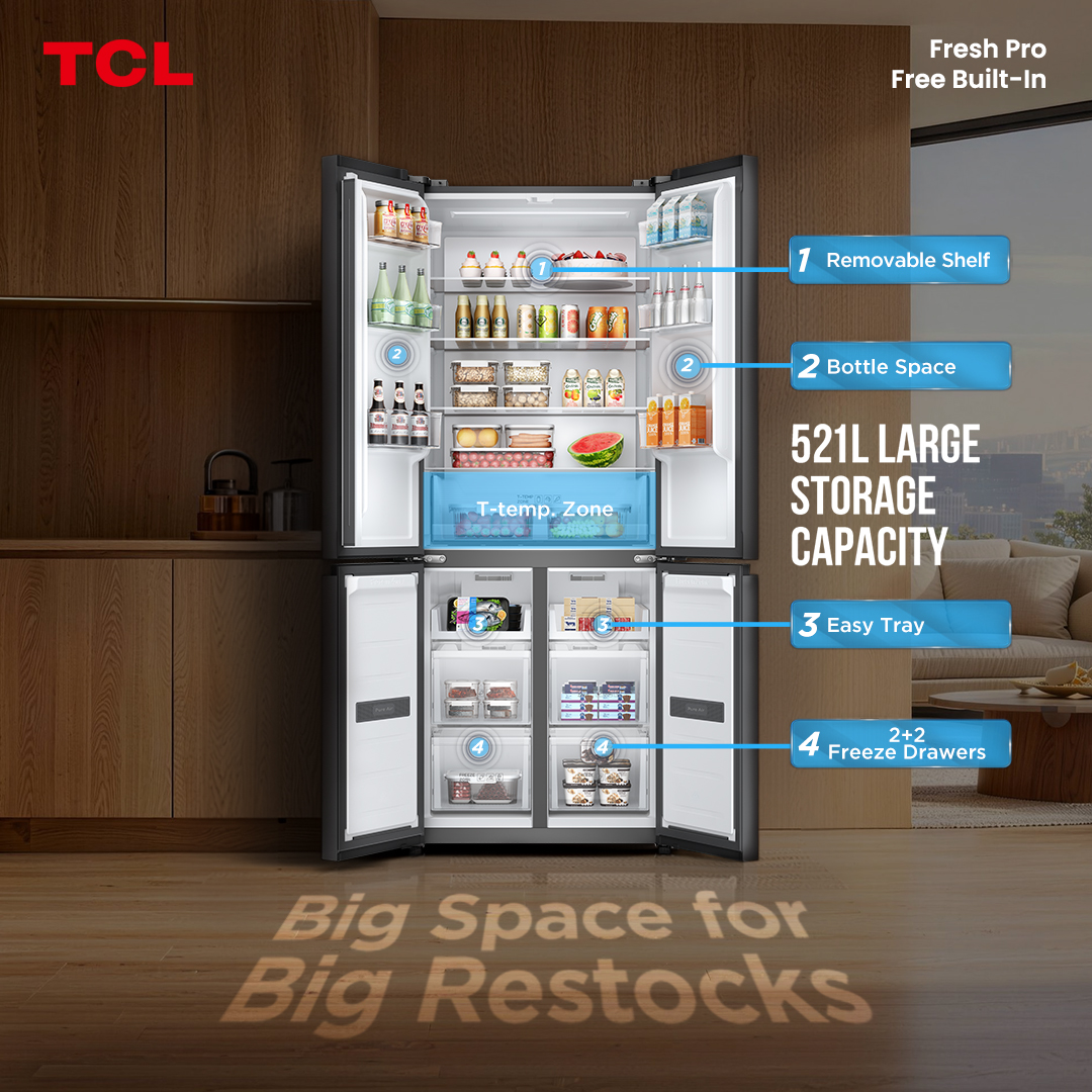 TCLPH's tweet photo. Weekend reset hits different with bigger space. The 521L Large Capacity lets you restock more, store smarter, and keep everything fresh for the days ahead.
#TCLPerfectFitUltraFresh #TCLFreeBuiltInRef #TCLInspireGreatness #TCLPhilippines https://t.co/g5cTvxD66r