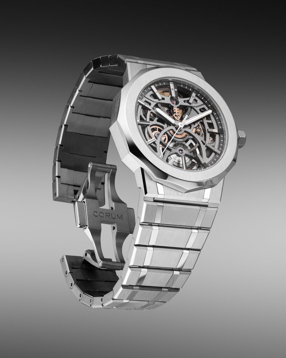 Corumwatch's tweet photo. New CORUM Admiral Skeleton 39mm. 
A first for the Admiral collection — both the first skeletonized interpretation and the first executed in titanium.

#CORUM https://t.co/sZkbdtZKWz