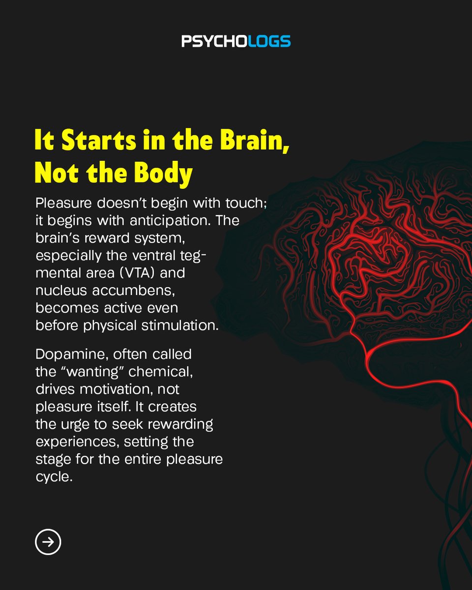 PsychologsIndia's tweet image. Pleasure isn’t just physical; it’s a complex brain process shaped by chemistry, psychology, and experience. Understanding it helps us better understand human behaviour, motivation, and emotional regulation.

psychologs.com/the-neuroscien…

#Neuroscience #Psychology #BrainScience
