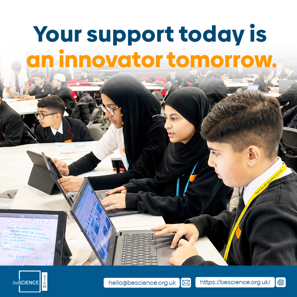 BeScienceStem's tweet photo. Every donation to BeScience goes directly into community workshops and STEM resources. Your support isn't just a gift; it’s an investment in a future innovator.
 🔗 Reach us: https://t.co/ZUa6zTeUqR , hello@bescience.org.uk 
#BeScience #STEM #Donate #SupportYouth https://t.co/vgfnDiTYL8