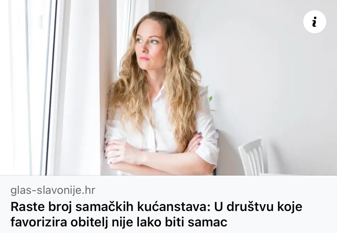 Drustvo toliko favorizira obitelj da je sve veci broj samaca a djece nikad manje. Ima smisla.