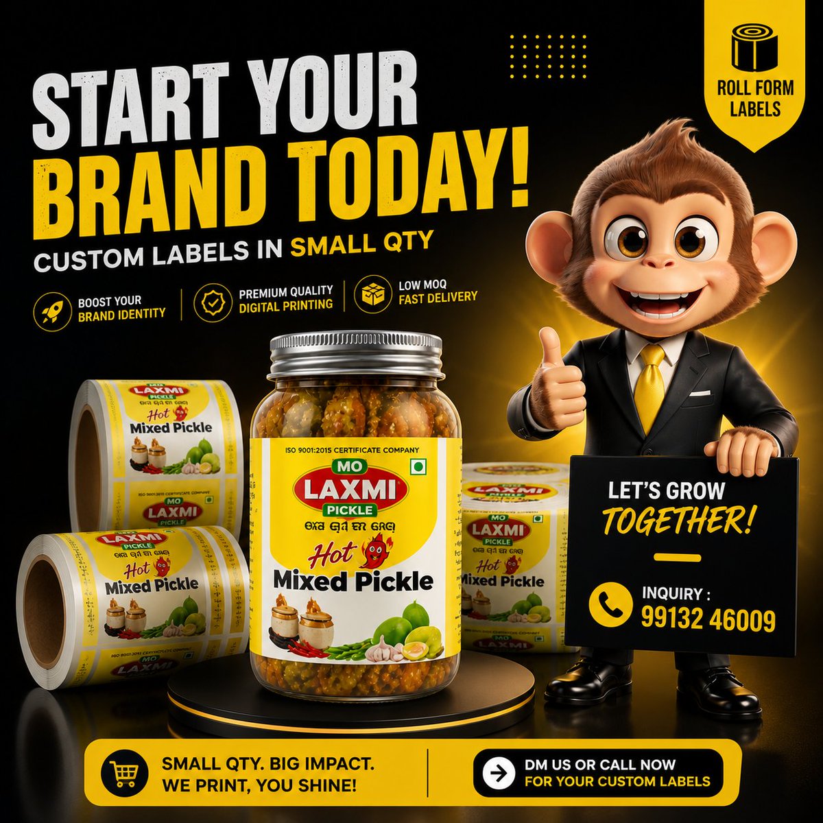 squaredesign25's tweet photo. 🚀 Start Your Brand Today!
Custom roll-form labels now available in small quantities — perfect for startups &amp; growing businesses.
✅ Premium digital printing
✅ Low MOQ
✅ Fast delivery

Make your product stand out on shelves
📩 DM us or call now to get started!
📞 99132 46009 https://t.co/UoJa3KaCze