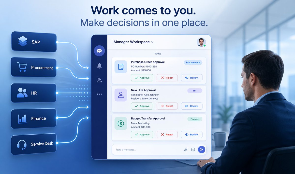 ArchPulse's tweet photo. Managers already have too many inboxes.

Email. SAP. Procurement. HR. Finance. Service desks. Portals.

So is another “universal inbox” really the answer?

Our new article explores Teams Chat as a practical universal inbox.

https://t.co/38MumRqdeI

#msteams #looply #SAP https://t.co/t0smOrODn6