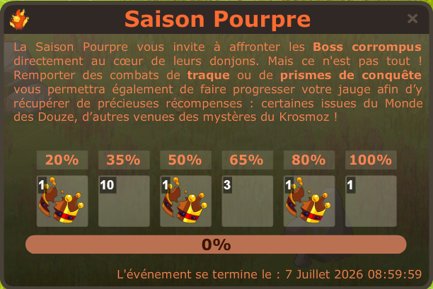 NithHaiah_'s tweet photo. Saison Pourpre : place au pvp ! 🔥

@DOFUSRetro_FR bug d'affichage sur la fenêtre  de l'évènement 

Bon Pvp à tous ⚔️ https://t.co/4wLFT5SdyR