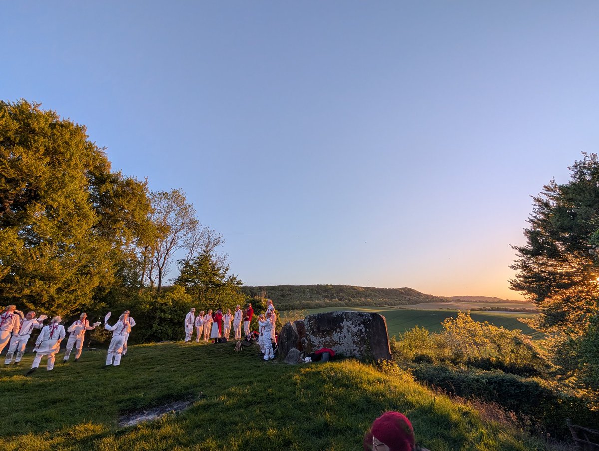 HallidayTp's tweet photo. A very busy May Day. Sunrise with Hartley Morrismen at Coldrum Longbarrow, Wedding Anniversary for my wife and I, and an evening Full Moon Ritual at the Viking Ship at Ramsgate, Kent, UK. https://t.co/M5G3TXYnIK