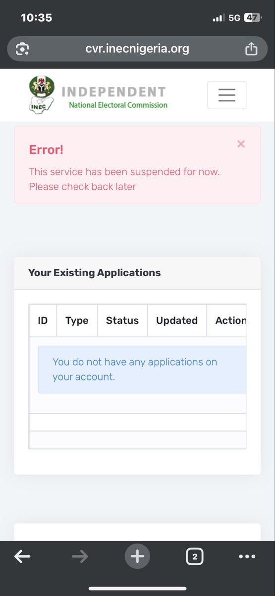 AgGifted's tweet photo. @firstladyship The INEC site is not working. I can’t seem to register for my PVC. 

@inecnigeria please fix up https://t.co/YbTFliRWfX