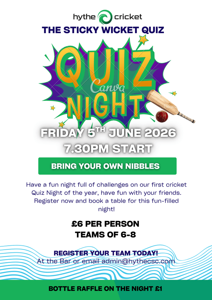 HytheCSC's tweet photo. Cricket Quiz Night 7.30pm Friday 5th June #Pitchero
https://t.co/lbk0QgrvIi https://t.co/0b6PIFHsWY