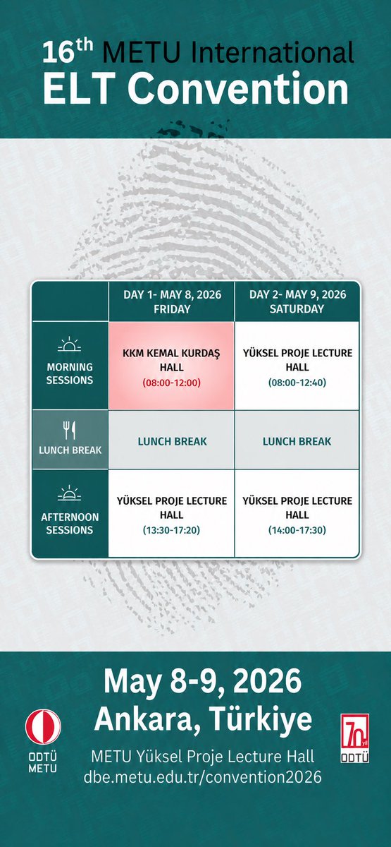 metueltconv's tweet photo. Please note that only the Friday morning sessions will take place at KKM Kemal Kurdaş Hall. https://t.co/JeIbn623aG
