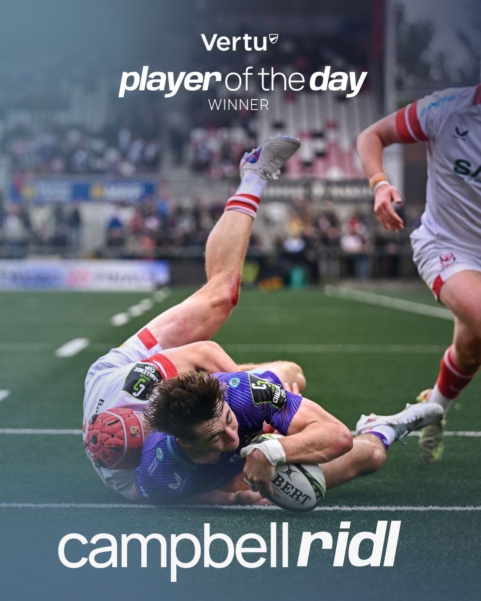 ExeterChiefs's tweet photo. Campbell Ridl with another standout performance 👊
The up-and-coming winger claims his fourth @VertuMotors Player of the Day award this season 🥇
#ULSvEXE | #JoinTheJourney https://t.co/oHcdCdvFPd