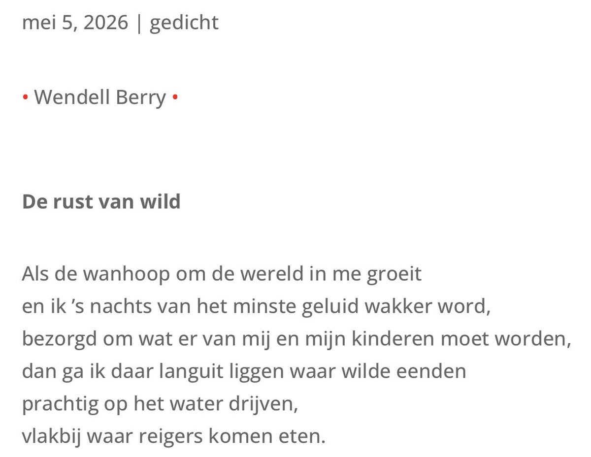 LeesLiter's tweet photo. #WendellBerry #vrijheid #5mei
#MennovanderBeek

Lees verder op https://t.co/Wyp6sREgNk https://t.co/Hv0Yyntx9y
