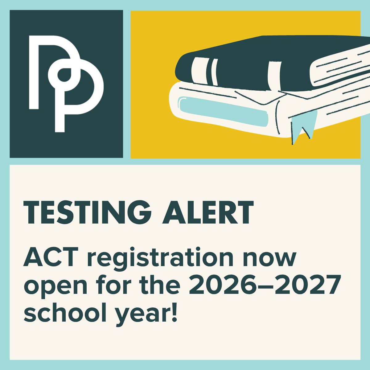 PrivatePrep's tweet photo. ACT registration for the 2026–2027 school year is now open! Test centers can fill up quickly, so we recommend that you register well in advance.⁠ In 2027, July testing will be available in New York, where it has historically not been offered. https://t.co/8aDPq3j6RY