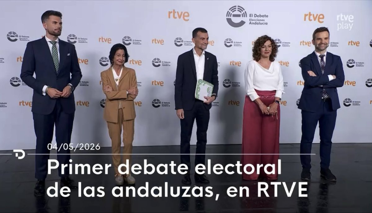 dieGarces_'s tweet photo. El primer debate electoral del 17M de @RTVE, en datos. 

👉🏼 Con un 15,3% de cuota y 366.000 espctadored de media en @La1_tve y el Canal 24h

👉🏼 Líder en su franja de emisión en Andalucía

👉🏼 Más de 1 millón de espectadores únicos

🫂 #IMPARABLESRTVE https://t.co/VIC2vaBlLX