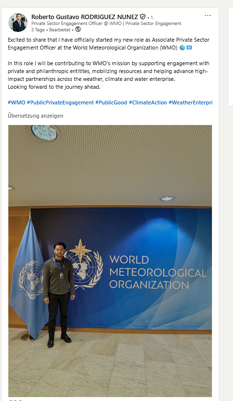 MEIG_Programme's tweet photo. The #MEIGProgramme congratulates its alumnus Roberto Gustavo RODRIGUEZ NUNEZ on his new position. All the best for this new step in your #career!

https://t.co/FKYctj1z4S

@UNIGEnews @unige_en @GSI_UNIGE @CEJE_UNIGE  @gus_ron https://t.co/vTCDl4ZTQA