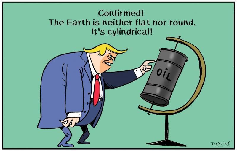 cartoonmovement's tweet image. World view. Cartoon by Omar Turcios: buff.ly/P52VvU0

#oil #Trump #world