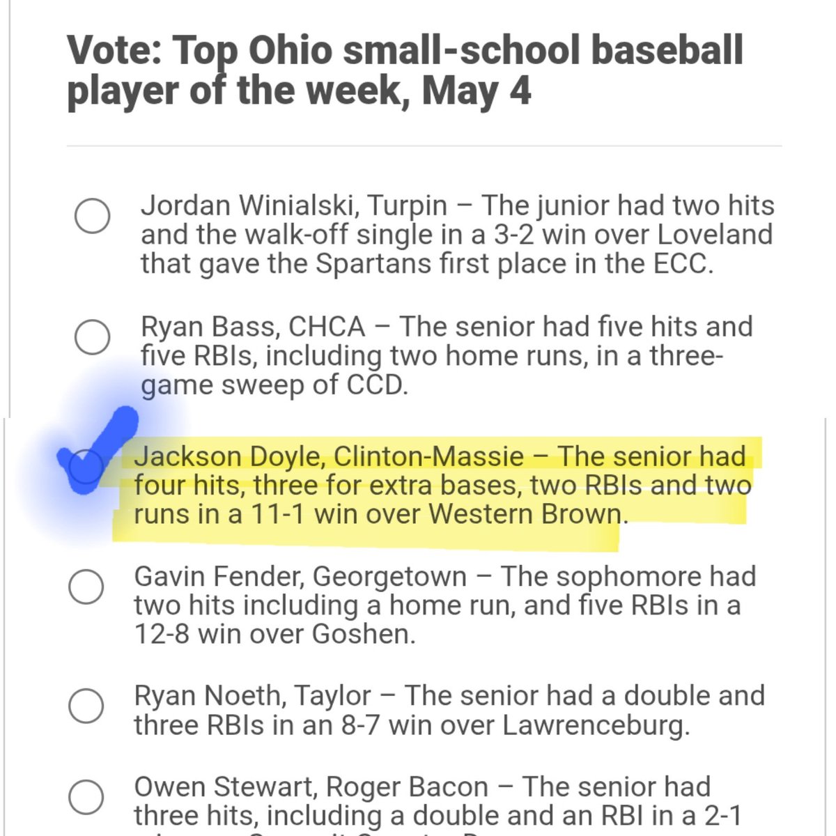 Clinton-Massie Falcons Baseball tweet media