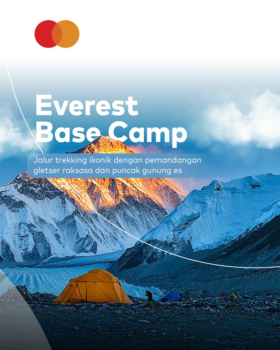 MastercardID's tweet photo. Saatnya wujudkan bucket list kamu unjtuk menginjakkan kaki di jalur pendakian Himalaya.

Pilih jalur trekking favoritmu dan dapatkan diskon hingga INR 2.500 dari TrekNomads. https://t.co/AvguO1Fg3y