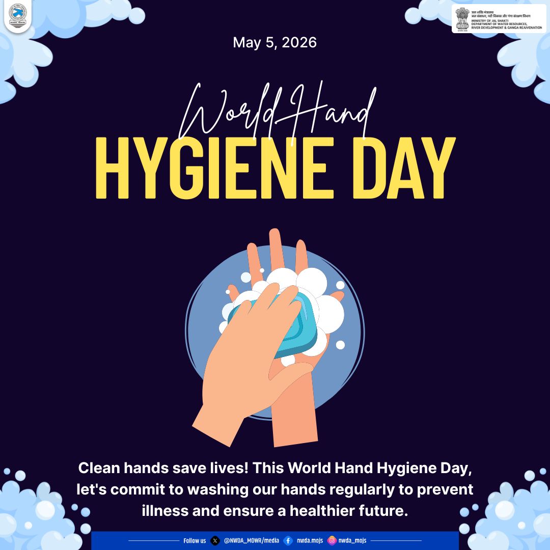 NWDA_MOWR's tweet photo. Clean Hands, Safe Future! 

This World Hand Hygiene Day, let's commit to regular handwashing to prevent illness and ensure a healthier tomorrow.

Take a simple step toward a healthier India! 

#WorldHandHygieneDay #CleanHands #NWDA #JalShakti #HealthFirst #Jaljeevanmission https://t.co/siizh7jVOd