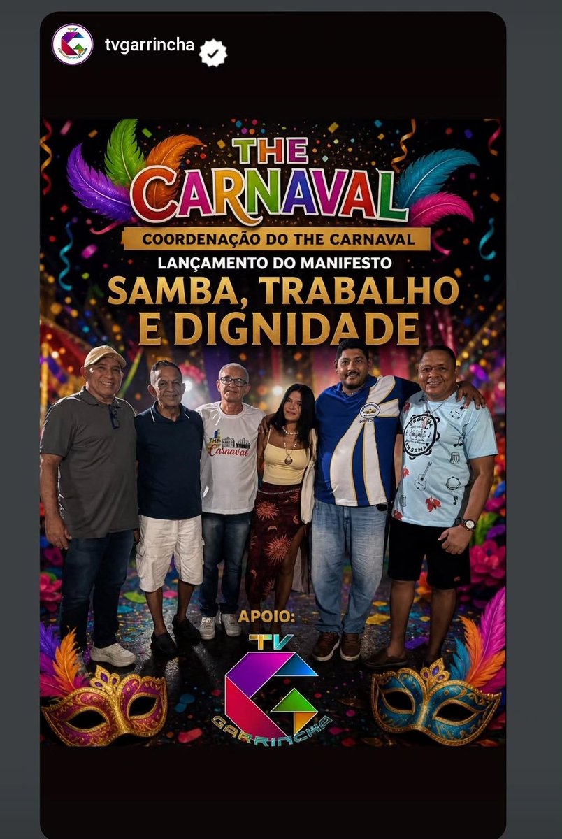 messiasjunior40's tweet photo. O Movimento THE Carnaval defende que o trabalhador brasileiro tenha VIDA ALÉM DO TRABALHO. O trabalhador não pode viver apenas para trabalhar. A escala 6x1 cansa, adoece e tira o direito de viver. 
"SAMBA, TRABALHO E DIGNIDADE" https://t.co/wT2wnznLpL