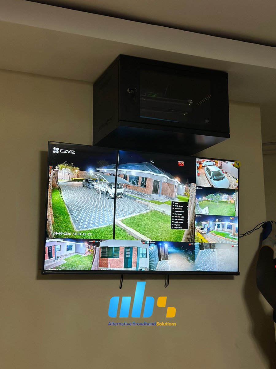 absolutionszim's tweet photo. A Security System That Sees More & Protects Better

Alternative Broadband Solutions is pleased to have successfully completed a 16-channel CCTV security system for our client in Shamva, powered by Starlink + 2 Ruijie Reyee ceiling-mount access points for seamless connectivity and reliable remote access.

Experience the future of security automation with EZVIZ, delivering smarter, clearer, and more responsive surveillance solutions.

Key Features:
• 4K Resolution
• 360° Panoramic Coverage
• Color Night Vision
• AI-Powered Human / Vehicle Shape Detection
• Auto-Zoom Tracking
• One-Click Return to Pre-Set Directions
• Weatherproof Design
• Active Defense with Siren & Strobe Light
• Two-Way Talk
• H.265 Video Compression
• Smart Integration with Google Assistant & Amazon Alexa
• Supports MicroSD Card & EZVIZ CloudPlay Storage

For professional CCTV, Starlink, and smart security solutions, contact us:

+263 776 703 665
sales@alternativebroadband.co.zw