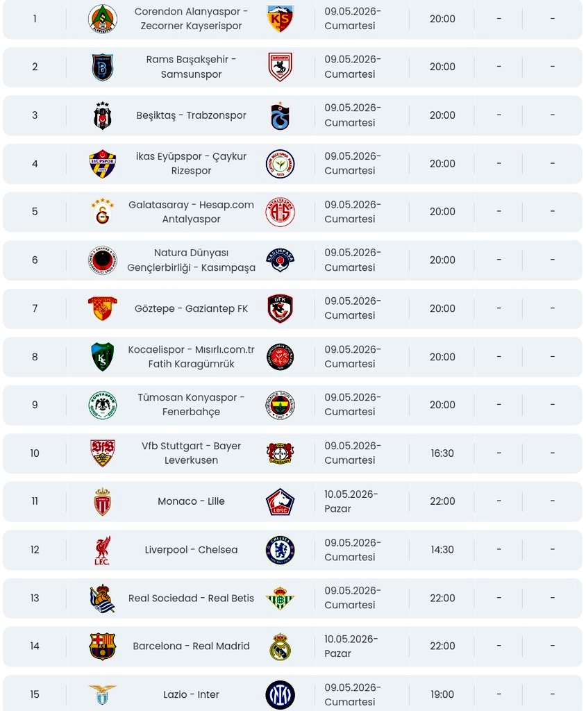 Deplasmanda kazanan takım?

Spor Toto son 2 haftada, 2 sonuçlanan maç sayısı sadece 3.
Bu rakam istatistik olarak çok az.

Bu hafta deplasman takımlarının haftası olabilir. 

Deplasmanda kazanmasını beklediğiniz takım ya da takımlar hangileri?

#SporToto