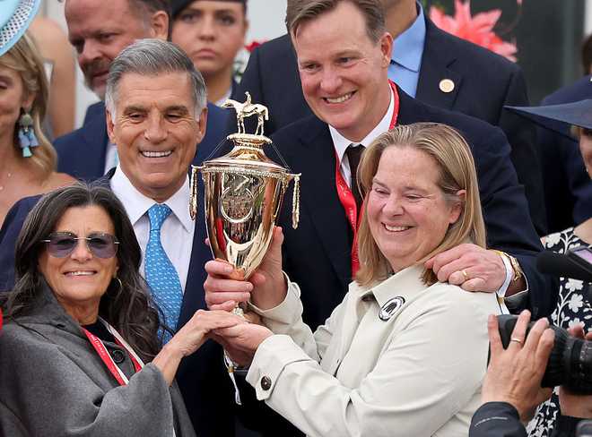 IADLPresident's tweet photo. Golden Tempo is the 23-1 longshot that won the Kentucky Derby on May 2, 2026, co-owned by Florida Panthers owner Vincent "Vinnie" Viola of St. Elias Stables. This win marks the second Kentucky Derby victory for the Viola family, following their 2017 win with Always Dreaming. https://t.co/qcdNyzIh9Y