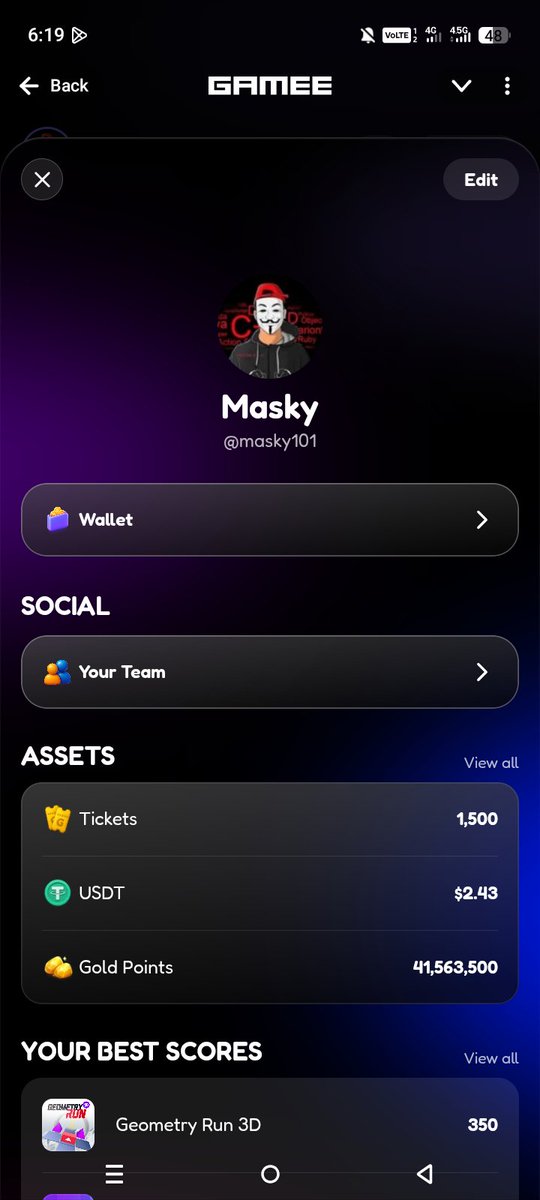 MaskyYGG's tweet photo. Username: @masky101
Gold Points: 41,563,500
@GoldFestGame https://t.co/gQ6vd8NNTN