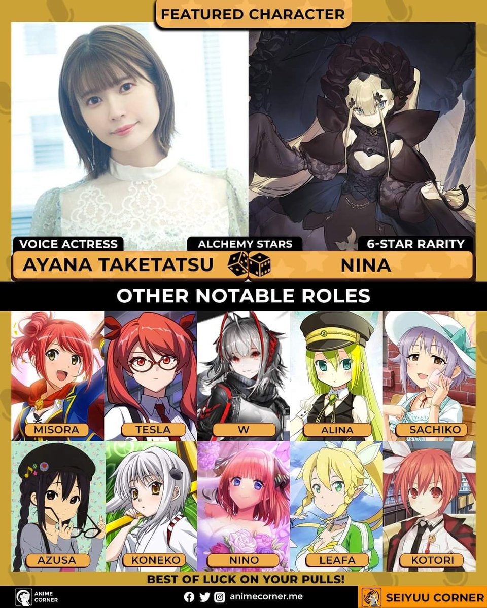 Nanally is voiced by Taketatsu Ayana that shared voice with Kei from Classroom of Elites, Kirino from Oreimo, Koneko from High Schol DXD, Saguha from Sword Art Online and Chiori from Genshin Impact.