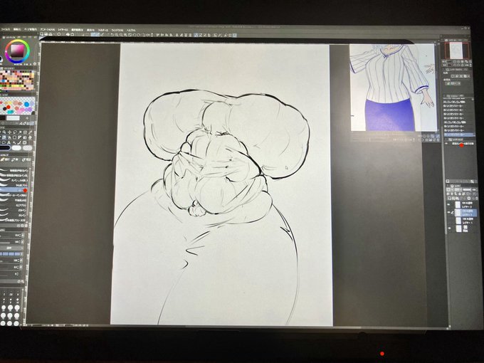 着脱式ペーパーライクフィルム、かなりいい感じかも…! サイズはiPad用なので液タブの画面より小さいですが、 実際にペンで描く範囲は十分カバーできてるので問題なし!