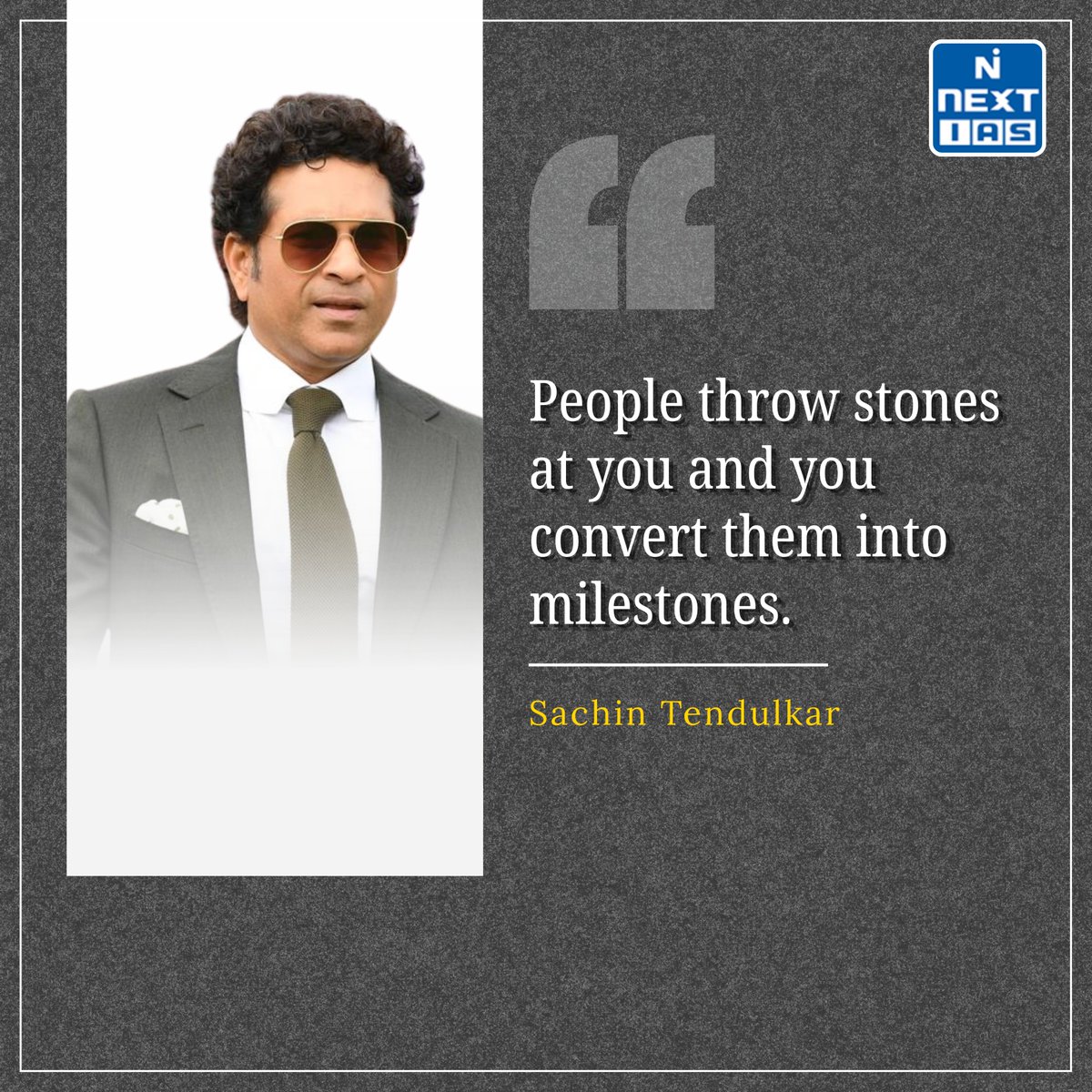 NEXTIAS_Delhi's tweet image. Quote of the Day ✨

👉Read this, feel it, and get back to your preparation.

#QuoteOfTheDay #Motivation #Inspiration #SachinTendulkar #SuccessMindset #NeverGiveUp #PositiveThinking #GrowthMindset #StayStrong #LifeLessons #UPSCMotivation