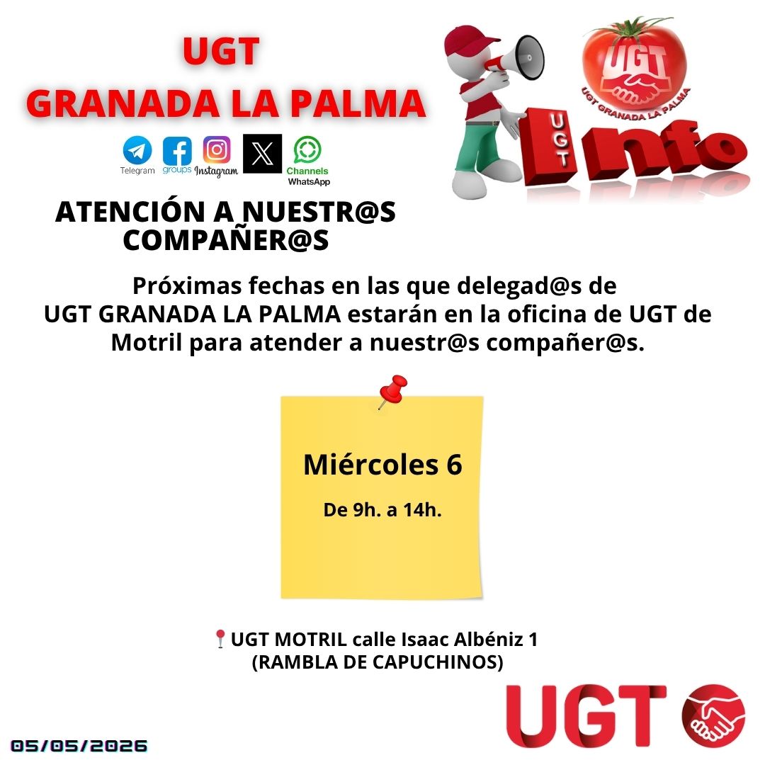 UGT_LAPALMA's tweet photo. Atención a nuestr@s compañer@s. https://t.co/42XfHvGenx